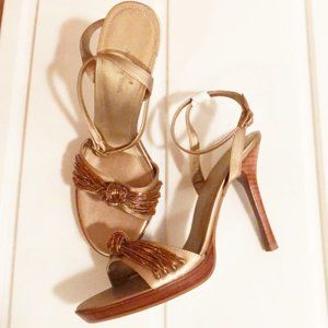 Shoes high heels womens new size 8.5M Amanda Smith beading ankle straps copper